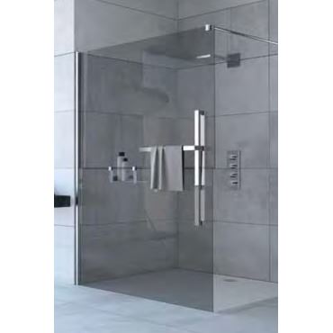 Hüppe Duplo pure s nástěnnou lištou 4-úhelník walk-in upev. vlevo  mm,