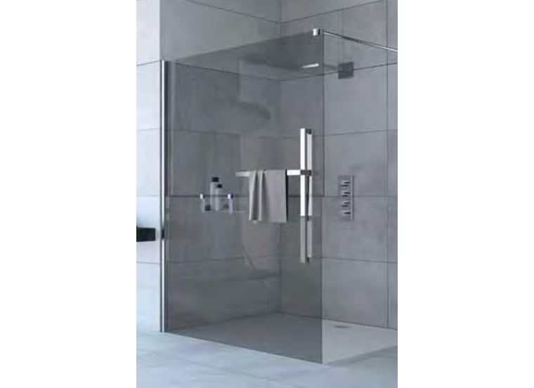 Hüppe Duplo pure s nástěnnou lištou 4-úhelník walk-in upev. vlevo  mm,