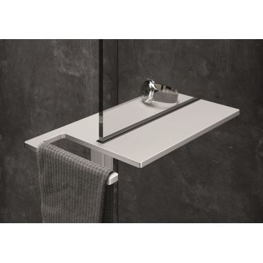 Hüppe Select+ Shower Board, držák ručníku + polička 400x220x10mm