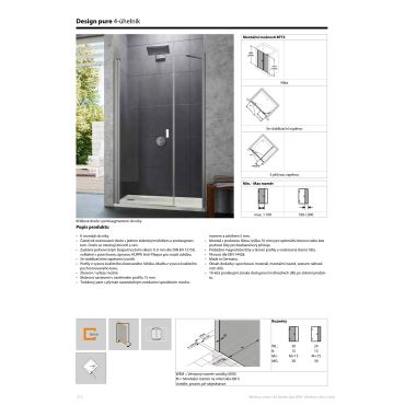 Hüppe Design pure křídl. dveře s protisegm. do niky  mm, (1)