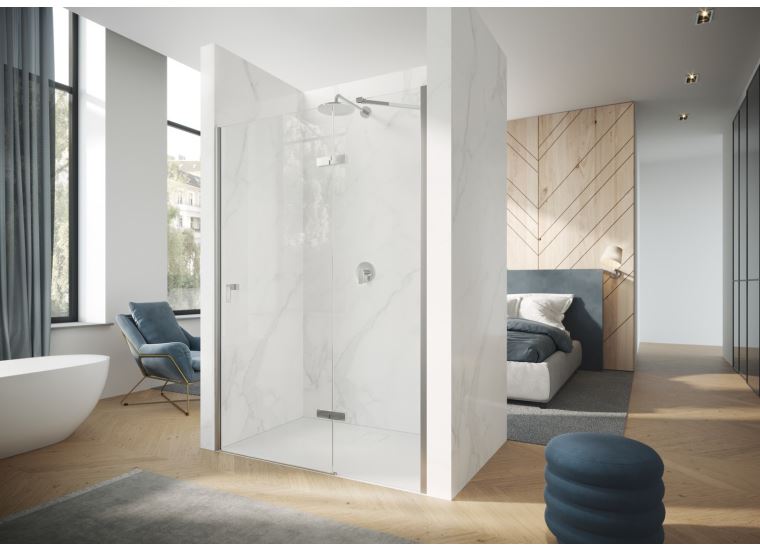 Hüppe Aura pure křídl. dveře s pevn. segm., upev. vpravo