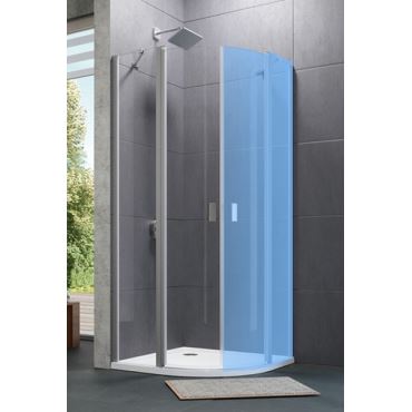 Hüppe Design pure 1/4-kruh 2-křídl. dveře s pevnými segm.  mm,