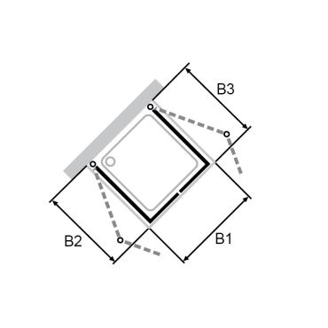 Hüppe Design pure dvoje křídl. sklapovací dveře s pevn. segm. U-kabina  mm,