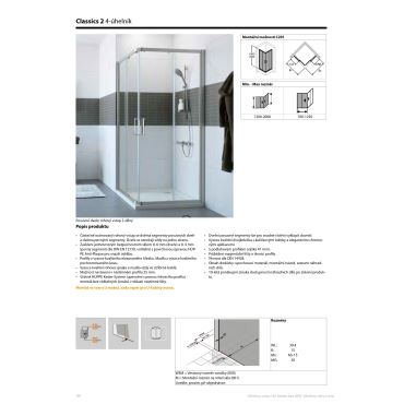 Hüppe Classics 2 4-úhelník posuvné dveře rohový vstup 2-dílný (1)