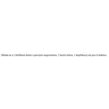 Hüppe Design pure U-kabina dvoje křídl. dveře s pevn. segm.  mm, (1)