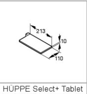 Hüppe Select+ Tablet - designová polička 