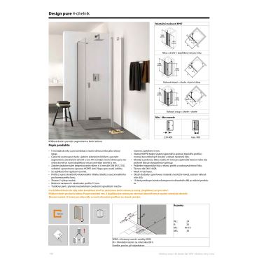 Hüppe Design pure křídl. dveře s pevn. segm.  mm, (6)