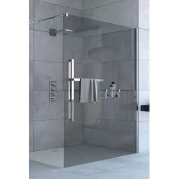 Hüppe Duplo pure s nástěnnou lištou 4-úhelník walk-in upev. vpravo  mm,
