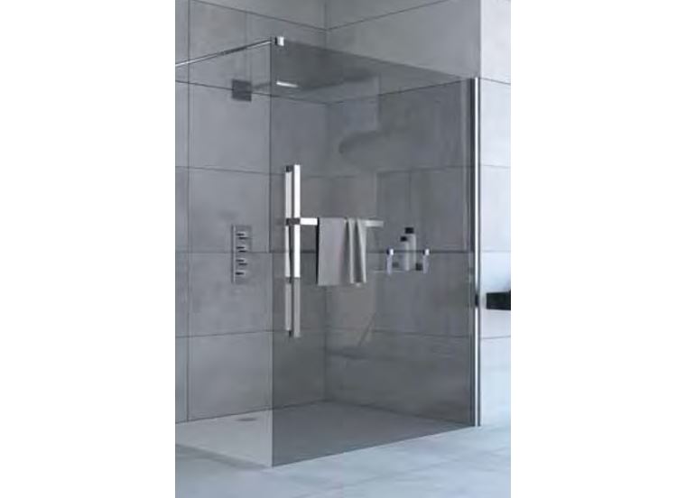 Hüppe Duplo pure s nástěnnou lištou 4-úhelník walk-in upev. vpravo  mm,