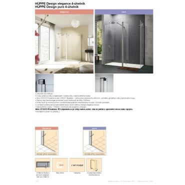 Hüppe Design pure křídl. dveře s pevn. segm. pro walk-in  mm, (1)