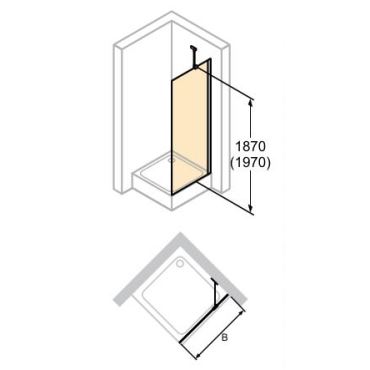 Hüppe Design pure boční stěna pro křídl. dveře  mm, (1)