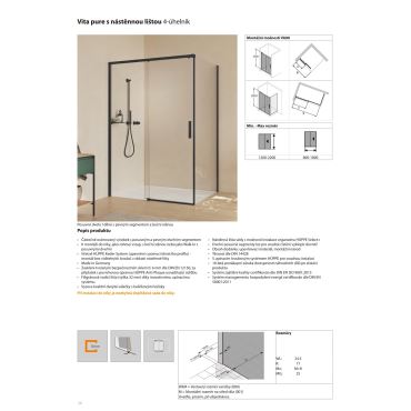 Hüppe Vita pure s nást. lištou posuvné dveře 1-dílné s pev. segmentem (6)