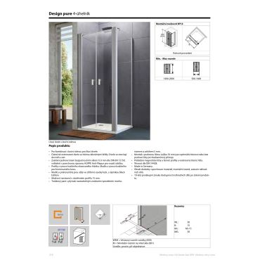 Hüppe Design pure lítací dveře pro boč. stěnu  mm, (3)