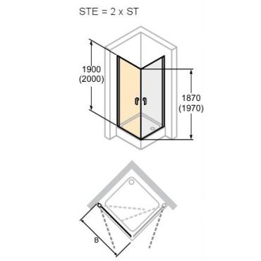 Hüppe Design pure křídl. dveře  mm, (3)