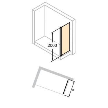 Hüppe Classics 2 EasyEntry boč. stěna pro pos. dveře  mm, (2)