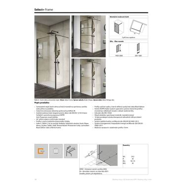 Hüppe Select+ Frame Walk-in stěna, sklo 6 mm  mm,   SL04 (1)
