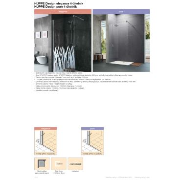 Hüppe Design pure Walk-in stěna, sklo 6 mm  mm, (1)