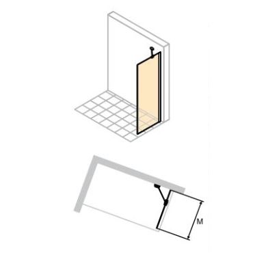 Hüppe Design pure Walk-in stěna, sklo 8 mm  mm, (2)