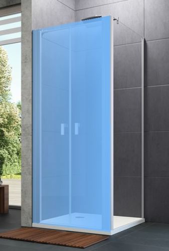 Hüppe Design pure 4-úhelník boční stěna pro lítací dveře přímo na podlahu