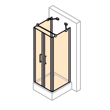 Hüppe Design pure U-kabina lítací dveře  mm, (1)