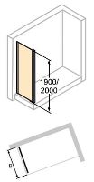 Hüppe Aura elegance 4-úhelník boční stěna pro posuvné dveře 1-dílné s pevným segmentem