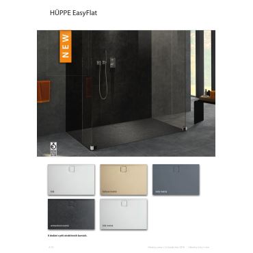 Hüppe EasyFlat sprchová vanička 4-úhelník, umístění odtoku na kratší straně (1)