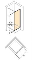 Hüppe Design pure 4-úhelník boční stěna pro lítací dveře