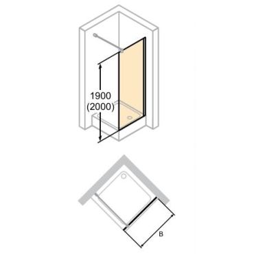 Hüppe Design pure boční stěna pro lítací dveře  mm, (1)