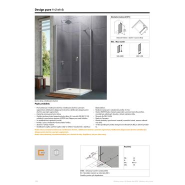 Hüppe Design pure boční stěna pro křídl. dveře  mm, (3)