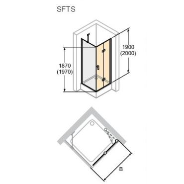 Hüppe Design pure křídl. sklapovací dveře upev. vpravo  mm, (2)