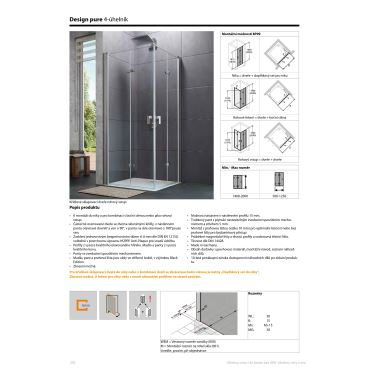 Hüppe Design pure křídl. sklapovací dveře upev. vpravo  mm, (5)